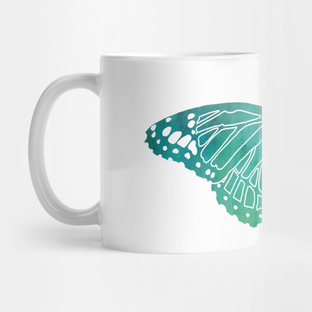 Butterfly Design in Blue and Green Paint Strokes Pattern by PurposelyDesigned